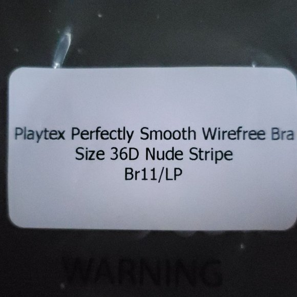 Playtex Perfectly Smooth Wirefree Bra Size 36D Nude Stripe - Picture 5 of 5